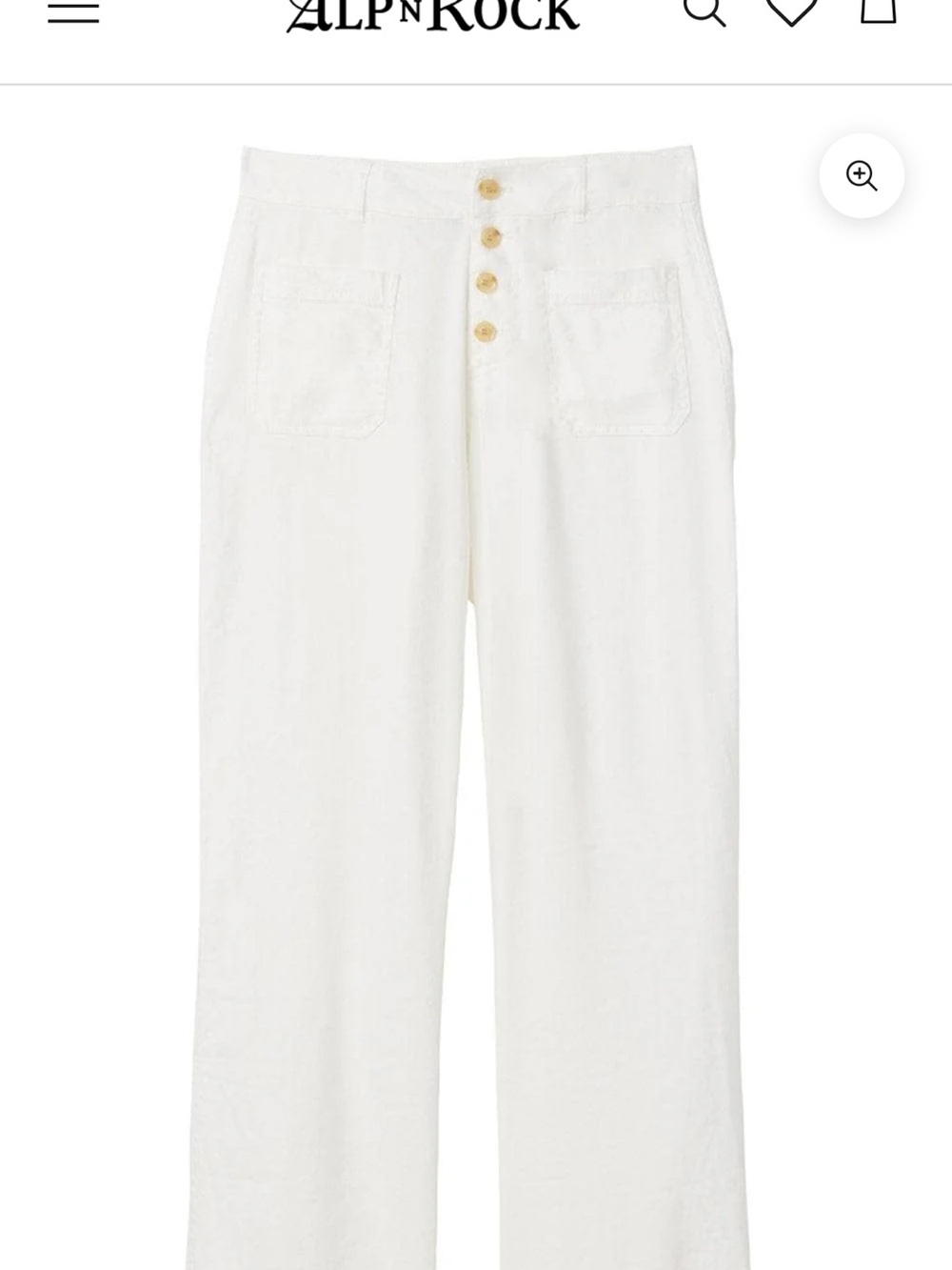 Alp N Rock Phoebe Flare Leg Pants in ivory Linen Blend Button-Front Pants Large